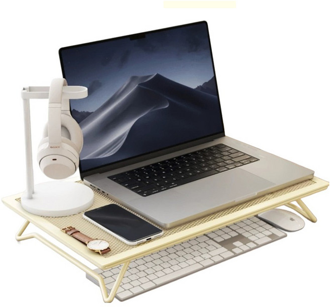 로드정 노트북 책상 접이식 수납 사무실 기숙사 키보드 스탠드 46 x 28 x 7 cm, 베이지, 1개