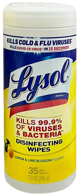 Lysol 來舒 清潔擦拭濕紙巾 清香檸檬, 206g, 1入, 1個