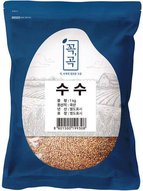 꼭곡 국내산 찰수수쌀, 1kg, 1개