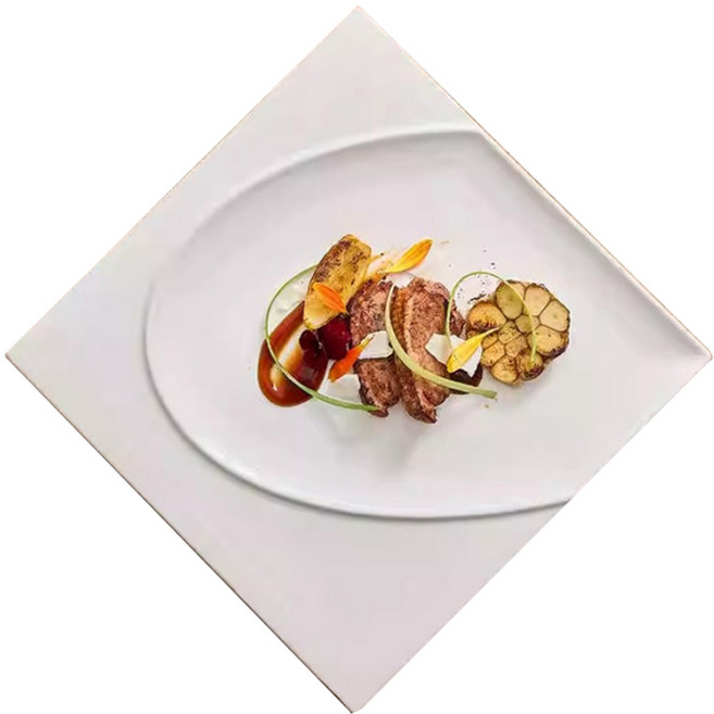 다파랑 도톰 호텔 레스토랑 세라믹 사각 접시 소 HJ0888, 화이트, 1개
