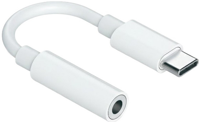 아이리버 USB C타입 to 3.5mm 고해상도 DAC 칩 내장 이어폰 헤드폰 마이크 AUX 연결젠더, 1개, 화이트, 12cm