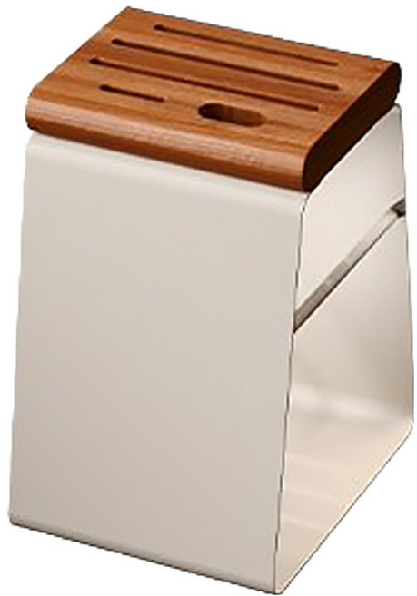 acacia home 衛生木質鐵製瀝水5孔刀座, 1個, 單一顏色