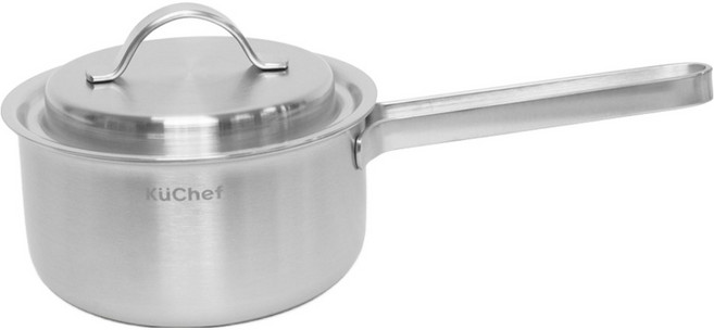 쿠쉐프 인덕션 통5중 스텐 스프 라면용 편수냄비, 16cm, 스테인레스, 1개