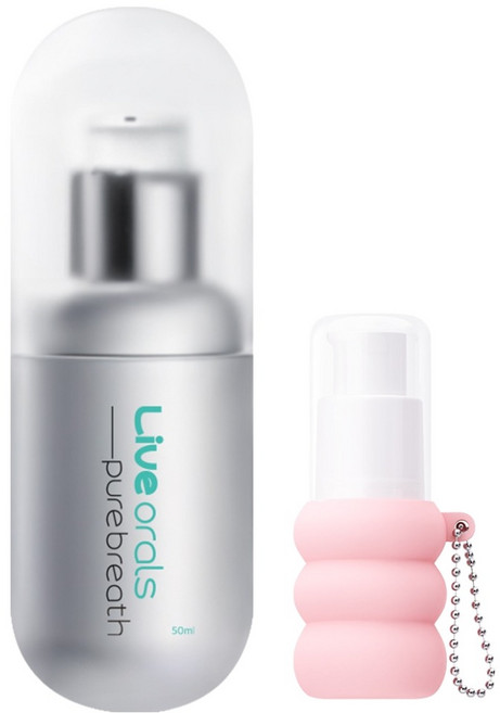 Live orals Pure Breath 濃縮漱口水 攜帶型 50ml + 鑰匙圈 10ml 隨機出貨組合, 1套, 60ml