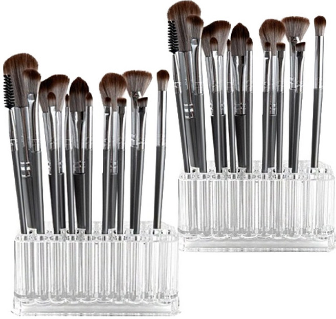 디오셀 26홀 메이크업 브러쉬 꽂이, 2개, 투명