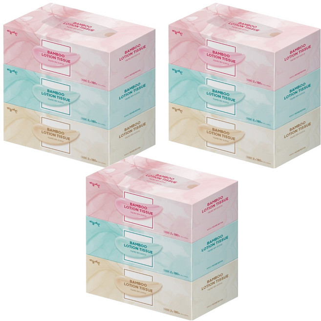 하늘예린 뱀부 로션티슈 2겹, 180매, 9개