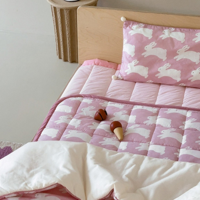 프랑브아즈 유아용 크링래빗 순면 누비 방수패드, Candy pink, 1개