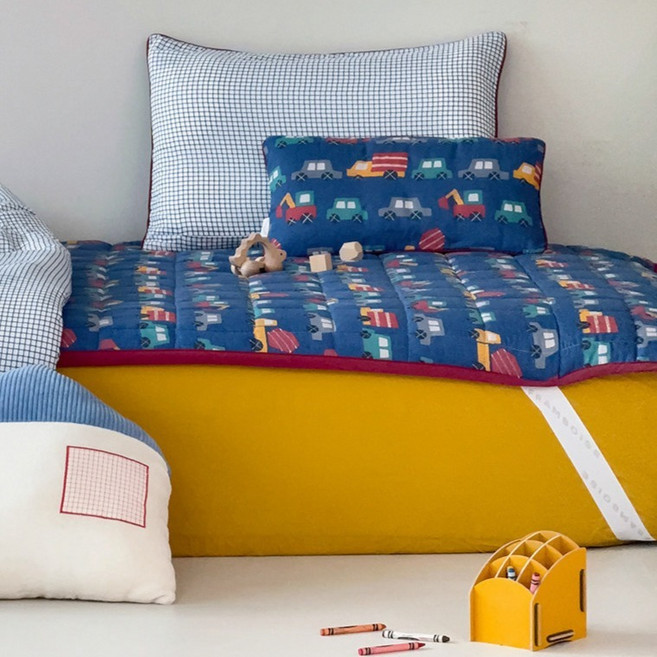 프랑브아즈 아동용 모모 모달 고정밴딩 누빔 방수패드, Blue, 1개