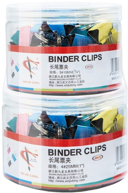 펜시픽 서류 집게 더블클립, 1세트, 소 40p + 중 48p