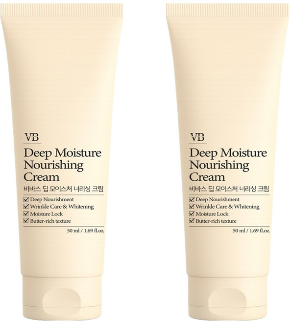 비바스 딥 모이스처 너리싱 크림, 2개, 50ml