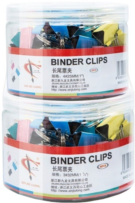 펜시픽 서류 집게 더블클립, 1세트, 중 48p + 대 24p