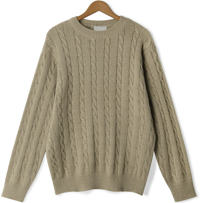 엠엔씨 남성용 텐덤 꽈배기 라운드 니트 MDKN962DS