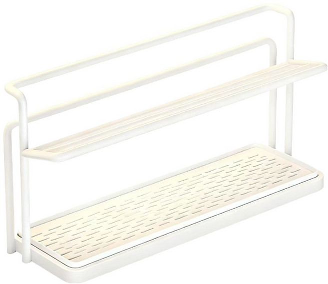 德利生活 簡約風格瀝水杯架, 白色, 1個