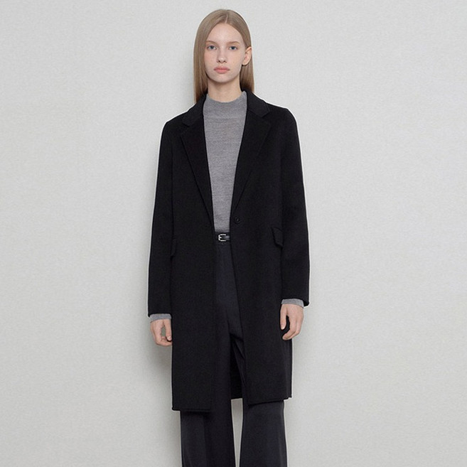 리스트 여성용 핸드메이드 싱글원 버튼 코트 TWHCTO82010