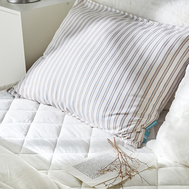 기절베개 홈랩 어반 스트라이프 베개커버 2p + 베개 2p 세트, 샌드(베개커버), 랜덤발송(베개), 1세트