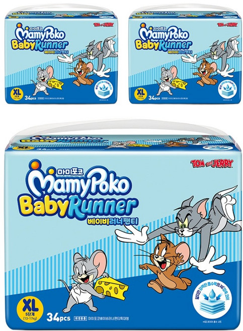 마미포코 베이비 러너 팬티형 기저귀 남여공용 특대형, 5단계, 102매
