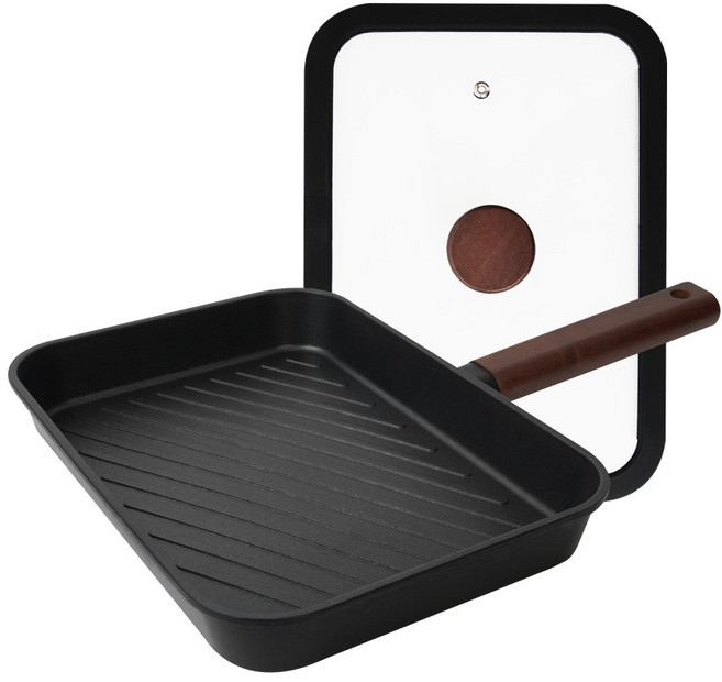 델라고 인덕션 오일마스터 코팅 사각그릴팬 20 x 28 cm, 1개, 28cm