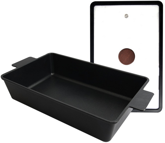 델라고 인덕션 오일마스터 사각전골팬, 1개, 블랙, 39cm
