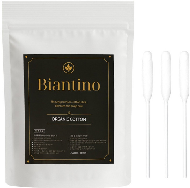 비앙티노 프리미엄 코튼 두피 피부케어 면봉 BRS272, 1개, 30개입