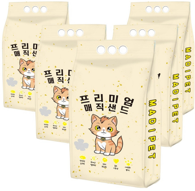 메디펫 고양이 매직 프리미엄 두부모래, 10L, 5개, 무향