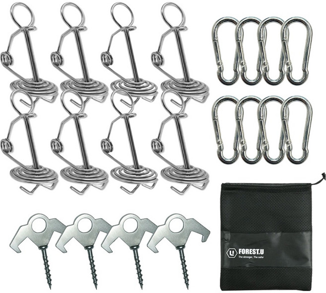 포레스트유 악어데크팩8P 황소나사팩 4P 카라비너 8P, 1세트