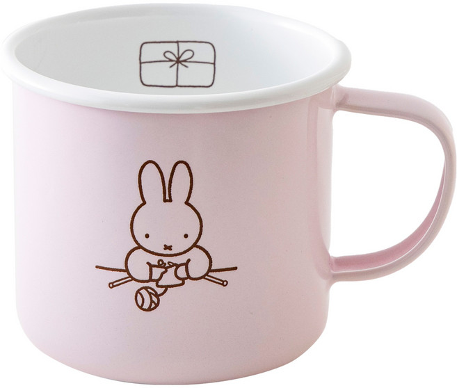 FUJIHORO Miffy 粉彩琺瑯馬克杯 400ml, PINK, 1個