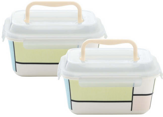 韓國 ZEN Color Square 生生保鮮盒 1.2L, 2個, 單品