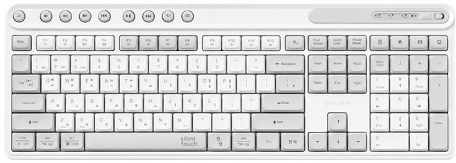 아이리버 Silent 듀얼모드 멀티페어링 블루투스 무소음 무선 키보드, 화이트, MWK601, 제조사축