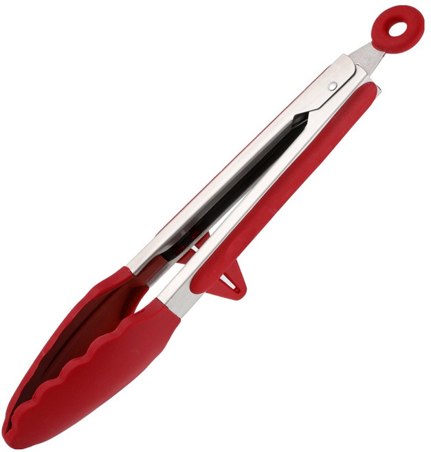 발룬피니 노블 실리콘 주방 요리 집게, 브릭레드, 1개