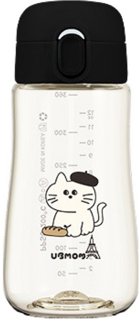 유비맘 유아용 PPSU 세이프티 몽자 빨대컵, 360ml, 1개