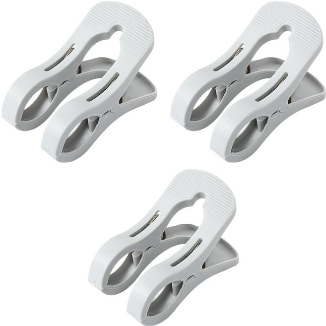 타이드코 다용도 강력한 대형 빨래 집게, 그레이, 3개