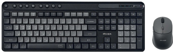 아이리버 Silent 멀티페어링 블루투스 무소음 무선 키보드 + 마우스 세트, MVS601, 블랙, 일반형