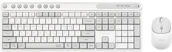 아이리버 Silent 멀티페어링 블루투스 무소음 무선 키보드 + 마우스 세트, MVS601, 화이트, 일반형