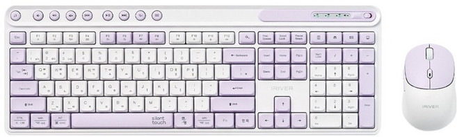 아이리버 Silent 멀티페어링 블루투스 무소음 무선 키보드 + 마우스 세트, MVS601, 라벤더, 일반형