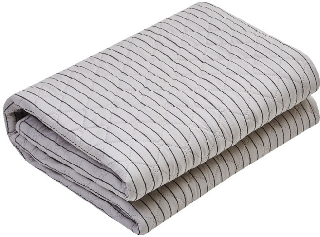 HanilMedical 프리미엄 카본 열선 워셔블 스트라이프 전기요, 화이트 + 그레이, 더블(135 x 180 cm)