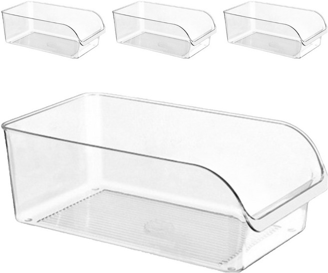 존글로벌 다용도 보관함, 4개, 투명