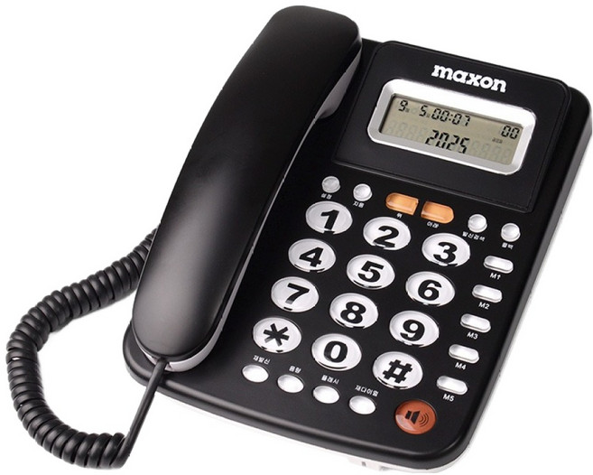 맥슨 발신자표시 유선 전화기 블랙, M50