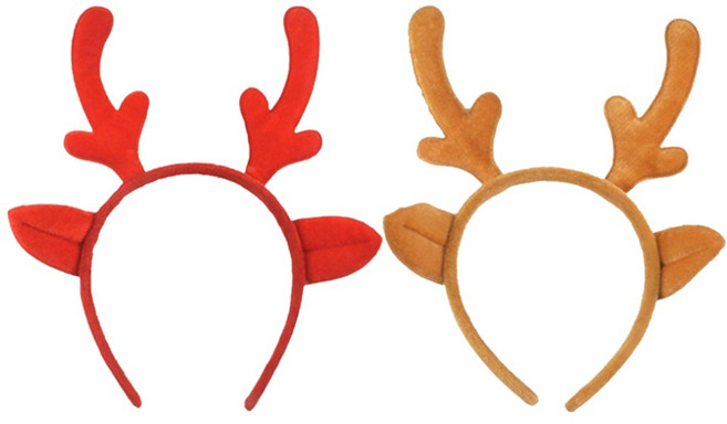미미파티 크리스마스 머리띠 2종 세트, 루돌프뿔, 1세트