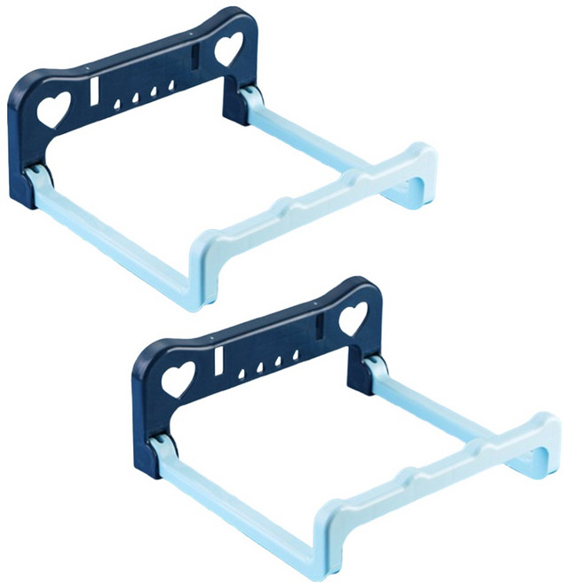 한봄누리 무타공 간편부착 투톤 세수 대야걸이, 블루, 2개