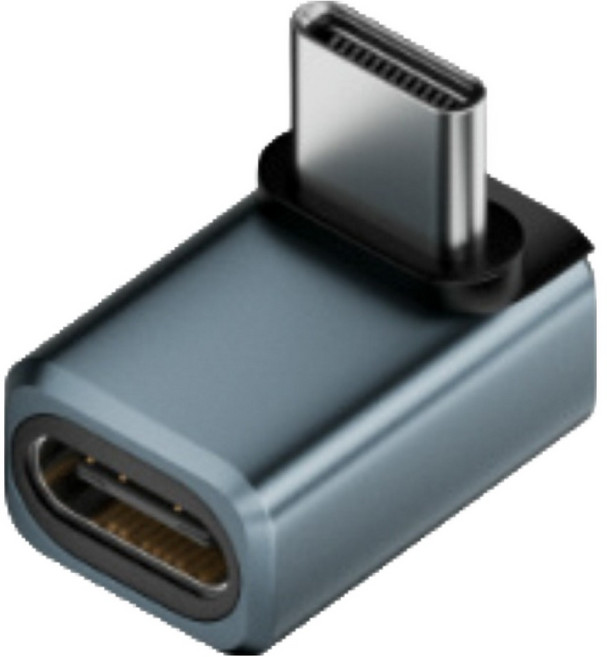 베이직기어 썬더볼트 호환 USB4 240W 80G Gen3 C타입 90도 꺾임 연장 젠더, 1개, BGU90A