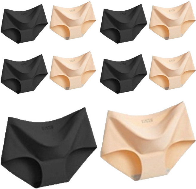 innerism 女性涼感網眼無痕內褲 10件組, 膚色, 膚色, 膚色, 膚色, 膚色, 黑色, 黑色, 黑色, 黑色, 黑色