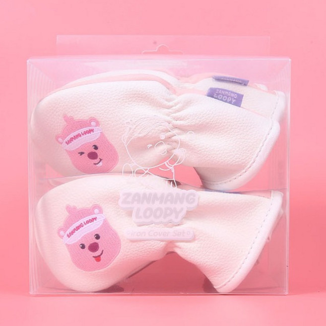 잔망루피 골프 캐릭터 아이언 커버 8종 세트, 화이트 + 핑크, 1세트