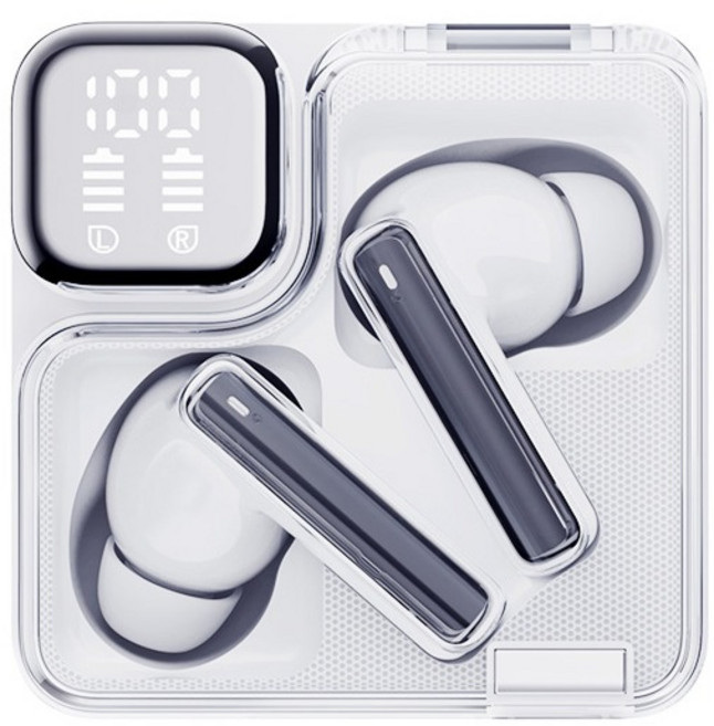 QCY T31 멜로버즈 네오 LED디스플레이 블루투스 이어폰, 화이트, QCY-T31 MeloBuds Neo