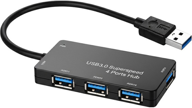 넥스트유 포트모 F2 USB A타입 4포트 무전원 USB허브 NEXT-414U3, 블랙, 1개