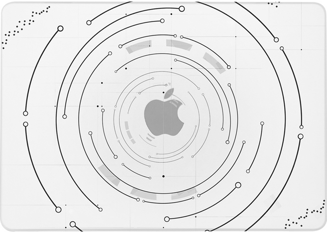 골드로드 라인 디자인 반투명 맥북커버, 모던심포니, 1개