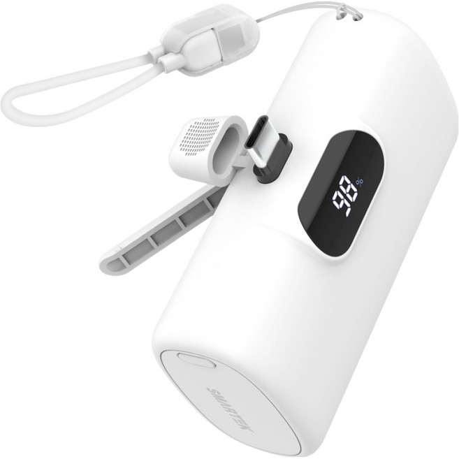 스마텍 고속 충전 도킹형 일체형 보조배터리 10000 C타입, WHITE, STPB-MB100