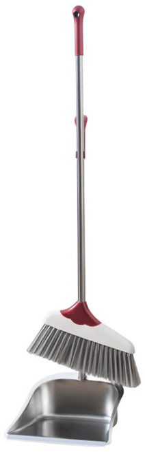 BOOJA58 方便收納的不鏽鋼掃帚 + 畚箕組, 銀色, 1套