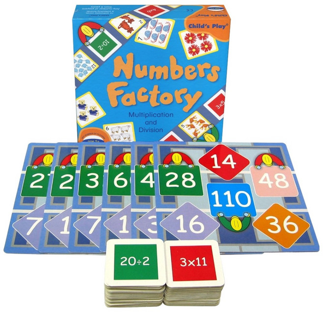 ChildsPlay 숫자 공장 Number Factory 12단 곱셈 나눗셈 보드게임, 1개, 혼합색상
