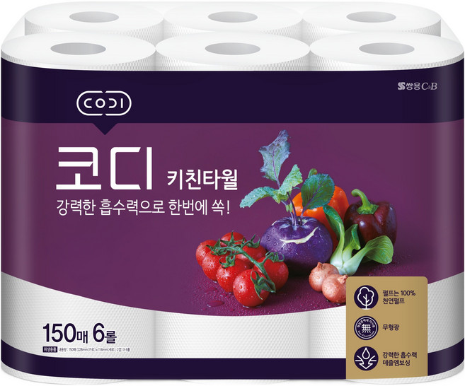 코디 키친타월, 150매, 6개