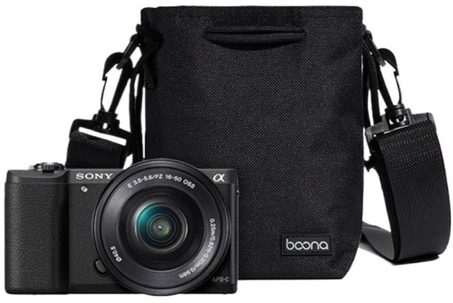 부나 파우치 여행용 인텔리 카메라 가방 스몰 100 x 165 x 100 mm, 34 블랙, 1개